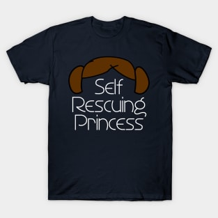 Self Rescuing Princess of Alderaan - White Text T-Shirt